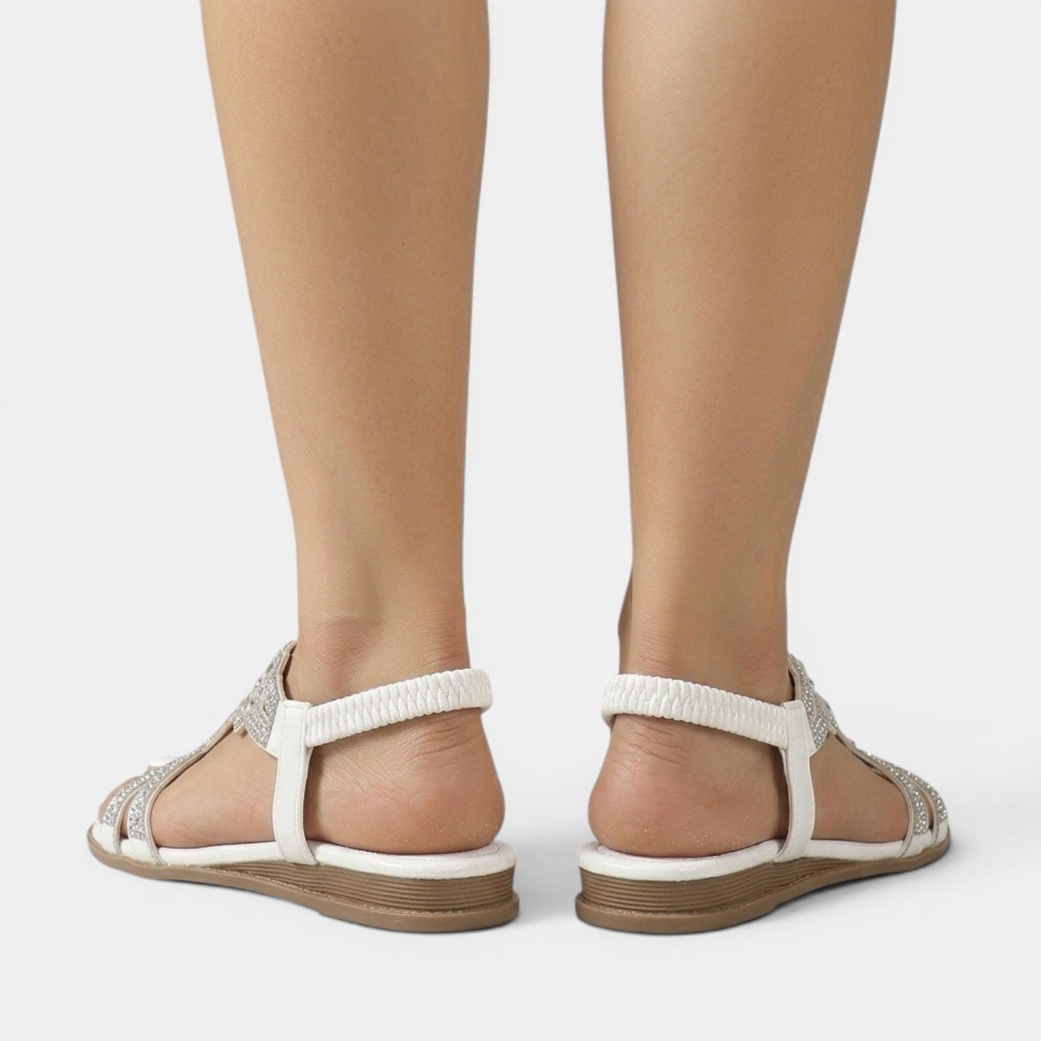Sandalias Planas Mujer con Strass