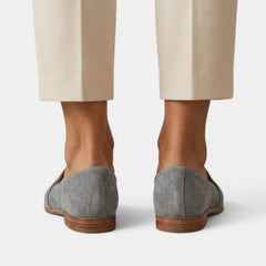 Women's Suede Orthopedic Loafers - Cushioned Insole, Slip-On