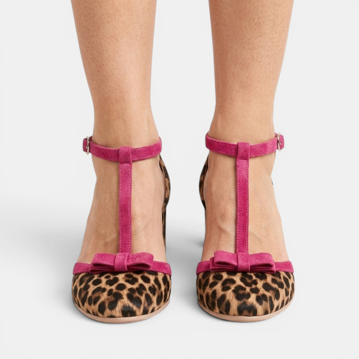 Zapatos de Tacón Leopardo Mujer