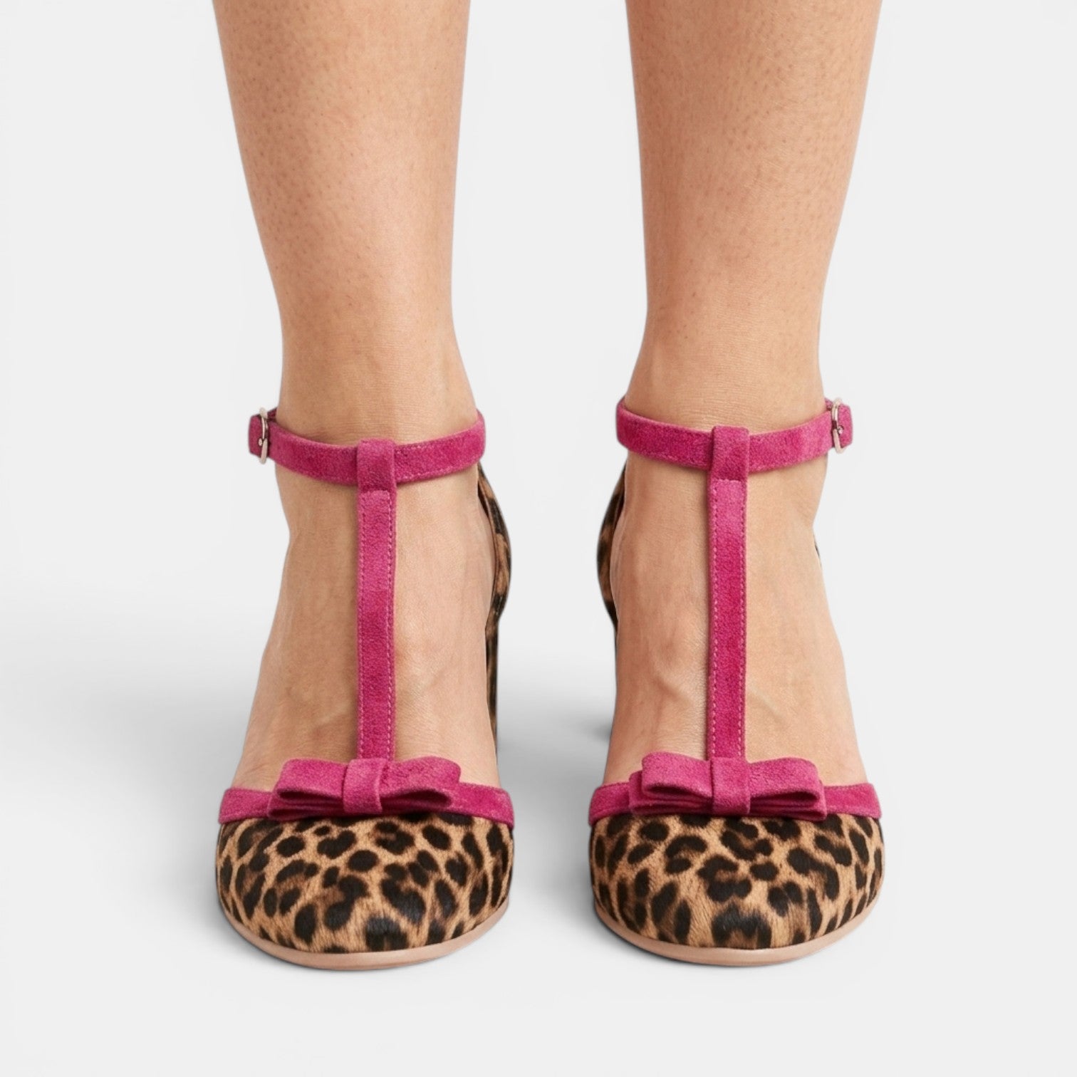 Zapatos de Tacón Leopardo Mujer