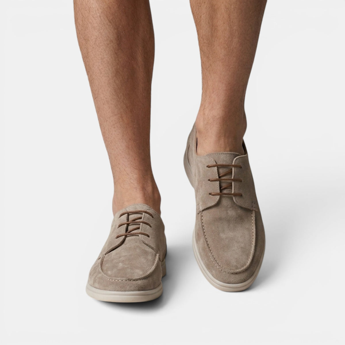 Men's Suede Boat Shoes - Flexible Sole, Moccasin Style