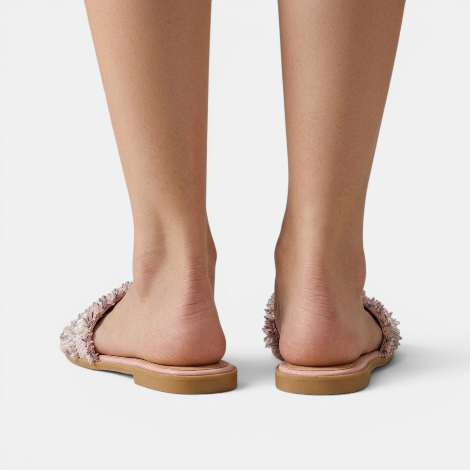 Sandalias Planas Mujer con Perlas
