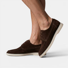 Men's Suede Boat Shoes - Flexible Sole, Moccasin Style