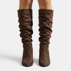 Women's Faux Suede Tall Boots - Stiletto Heel, Pointed Toe