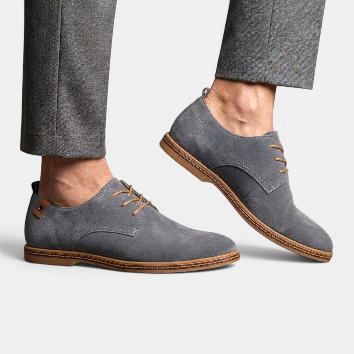 Men's Suede Derby Shoes - Lace-Up, Classic