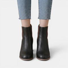 Women's Stretch Heeled Ankle Boots - Sock Fit