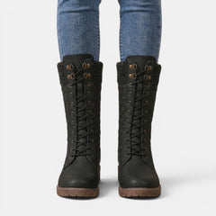 Women's Quilted Snow Boots - Mid-Calf, Non-Slip Flat Sole