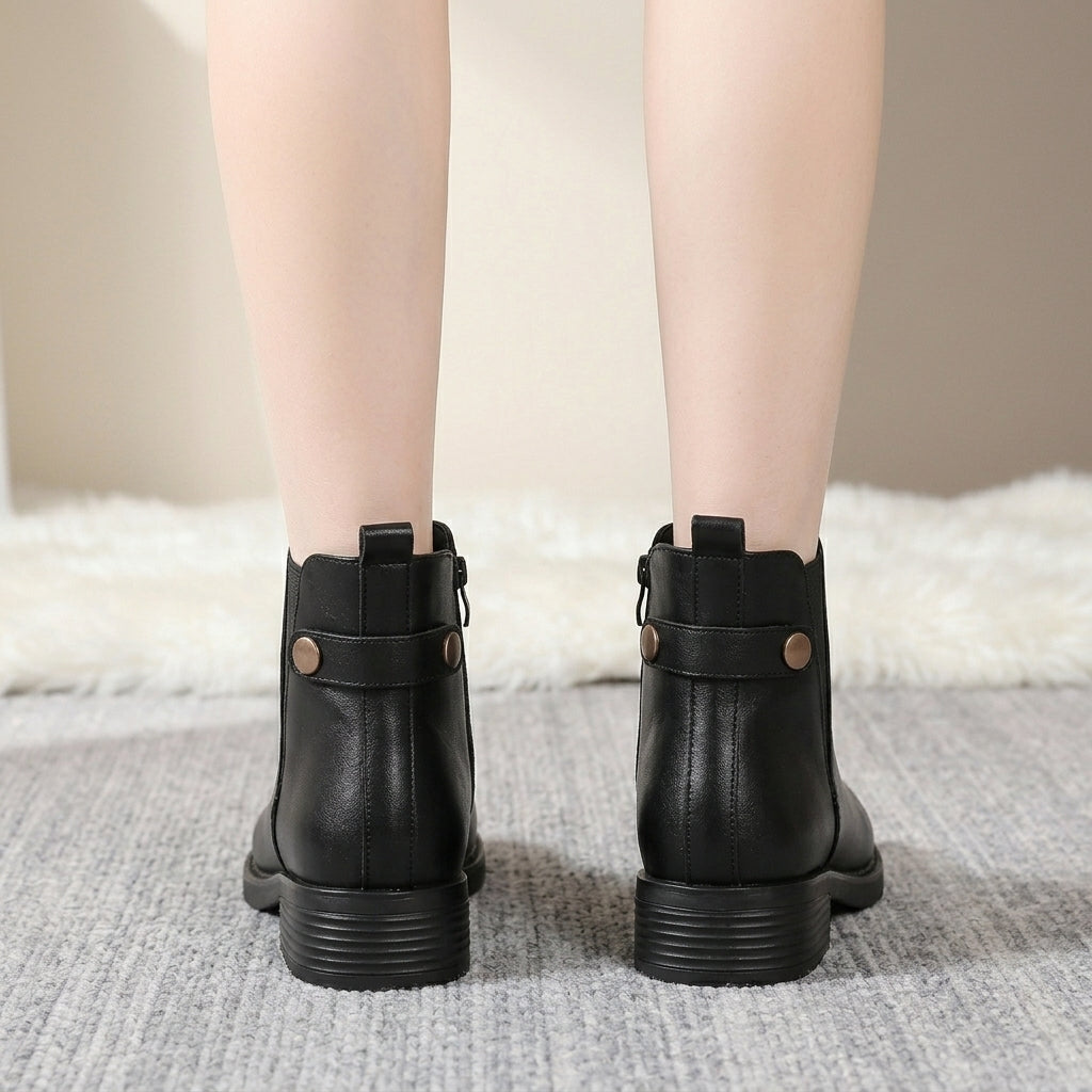 Women's Warm Lined Block Heel Boots - Winter Boots