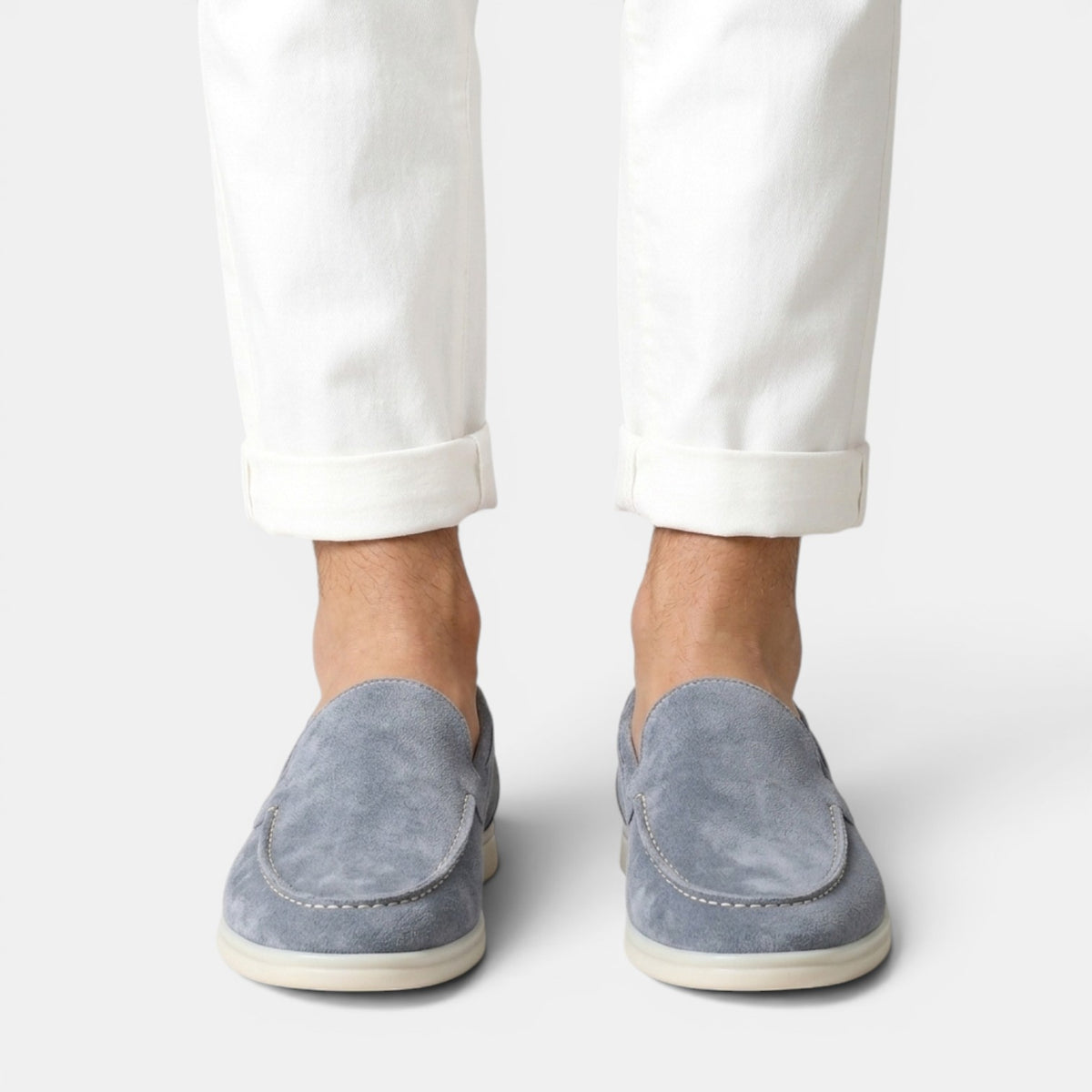 Men's Suede Slip-On Loafers - Matte Finish, Casual Dress Shoes