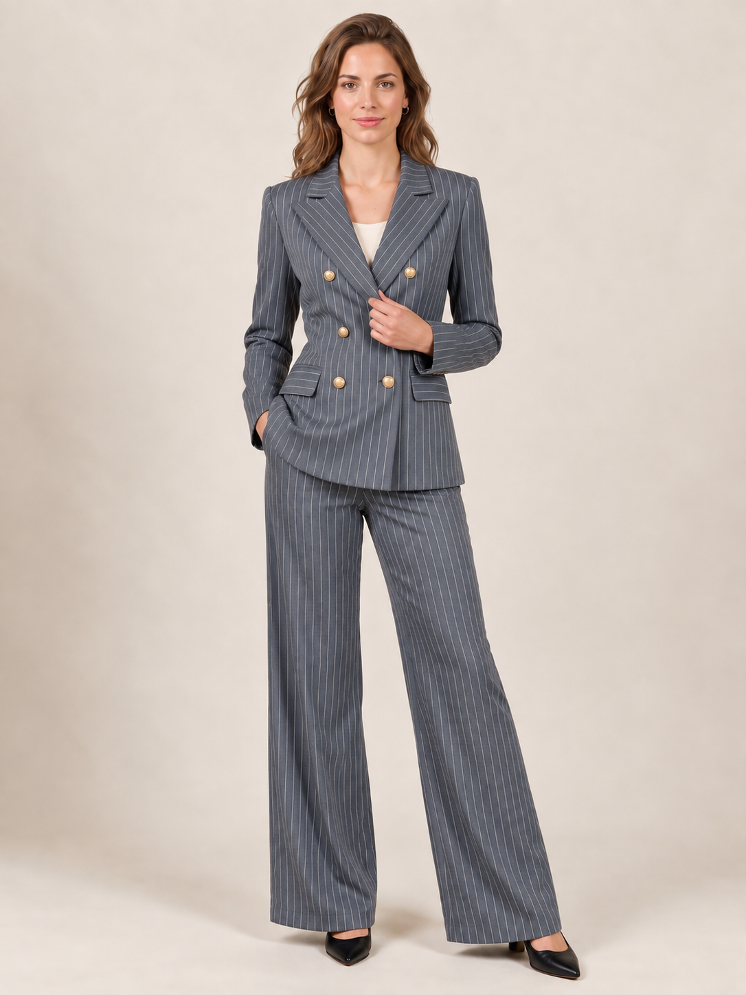 Traje Mujer Raya Diplomática Americana Cruzada