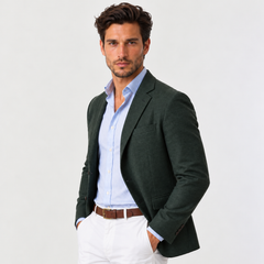 Blazer Hombre de Punto Entallado Smart Casual