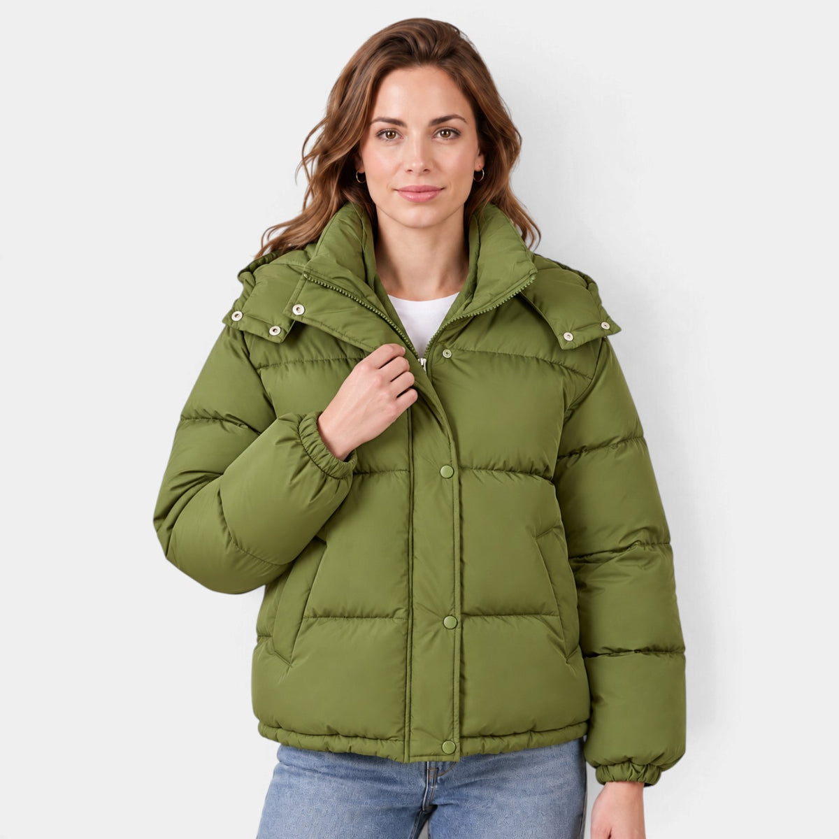Abrigo Acolchado Oversize de Mujer con Capucha