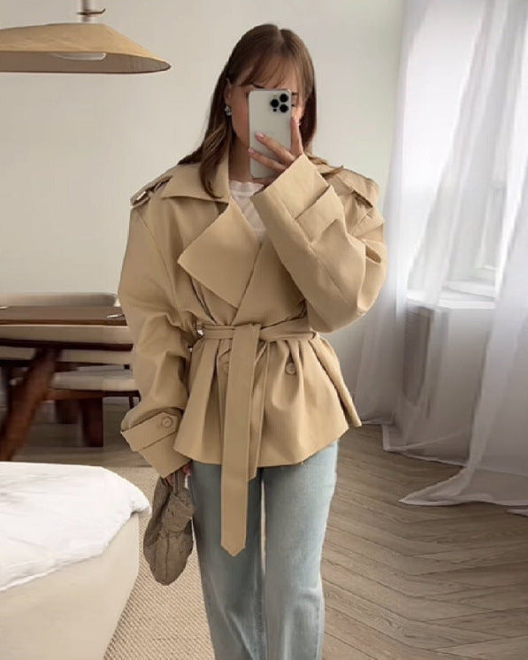 Gabardina Mujer Cruzada con Cinturón