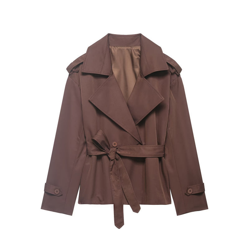 Gabardina Mujer Cruzada con Cinturón