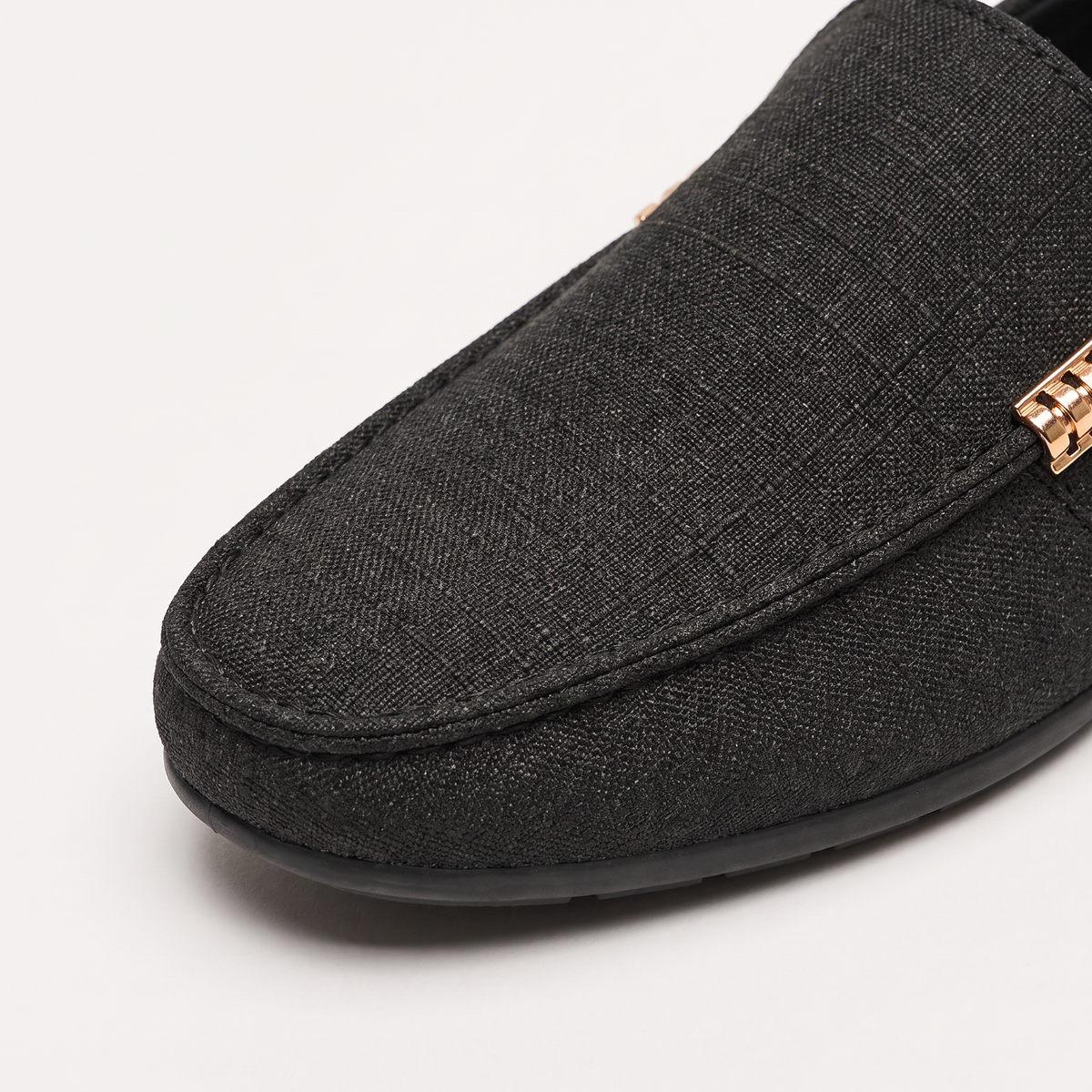 Mocasines Hombre de Lona Textura Sin Cordones