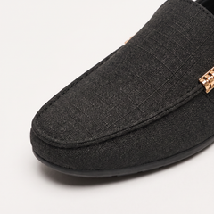 Mocasines Hombre de Lona Textura Sin Cordones