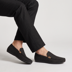 Mocasines Hombre de Lona Textura Sin Cordones