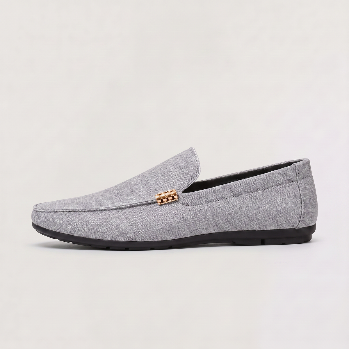 Mocasines Hombre de Lona Textura Sin Cordones