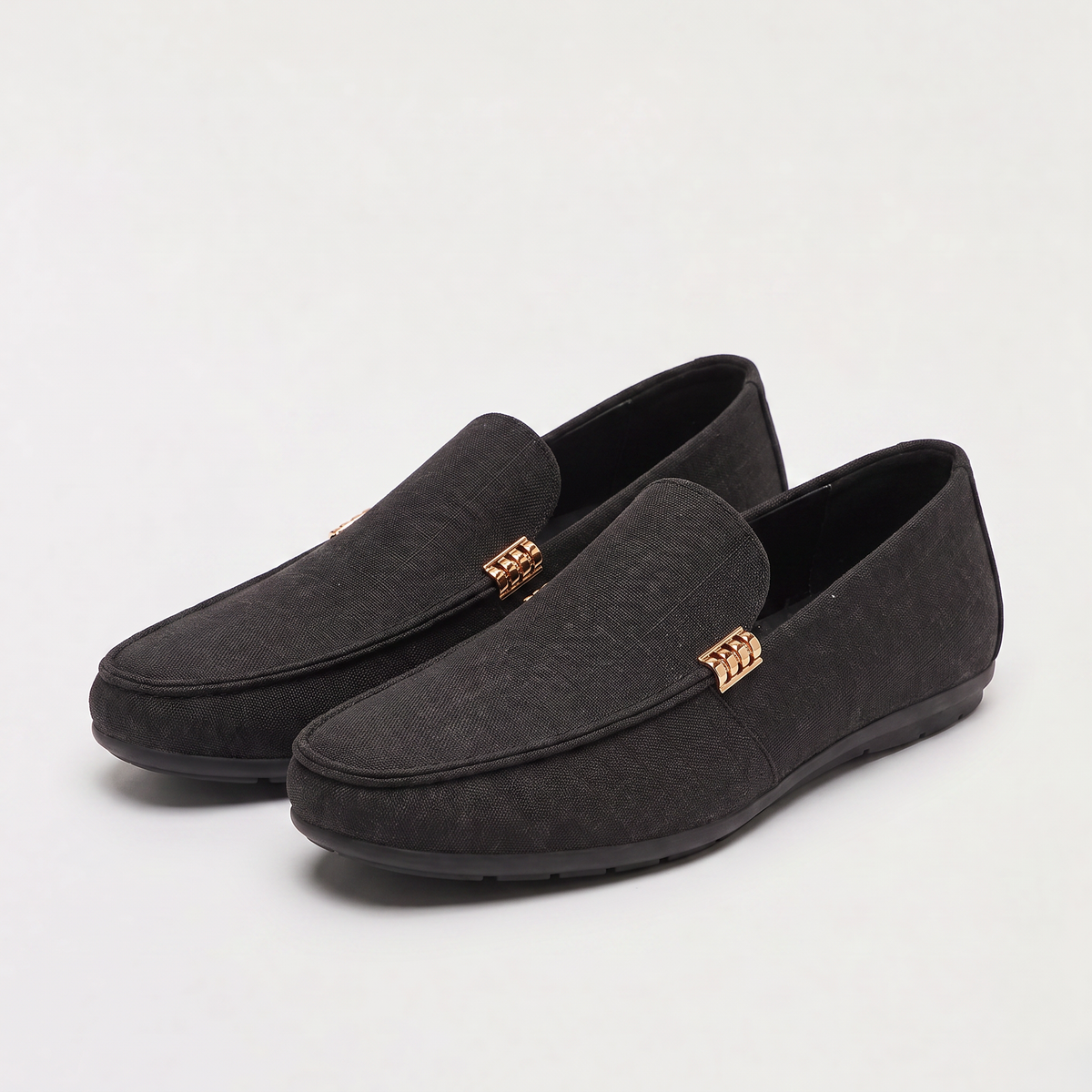 Mocasines Hombre de Lona Textura Sin Cordones