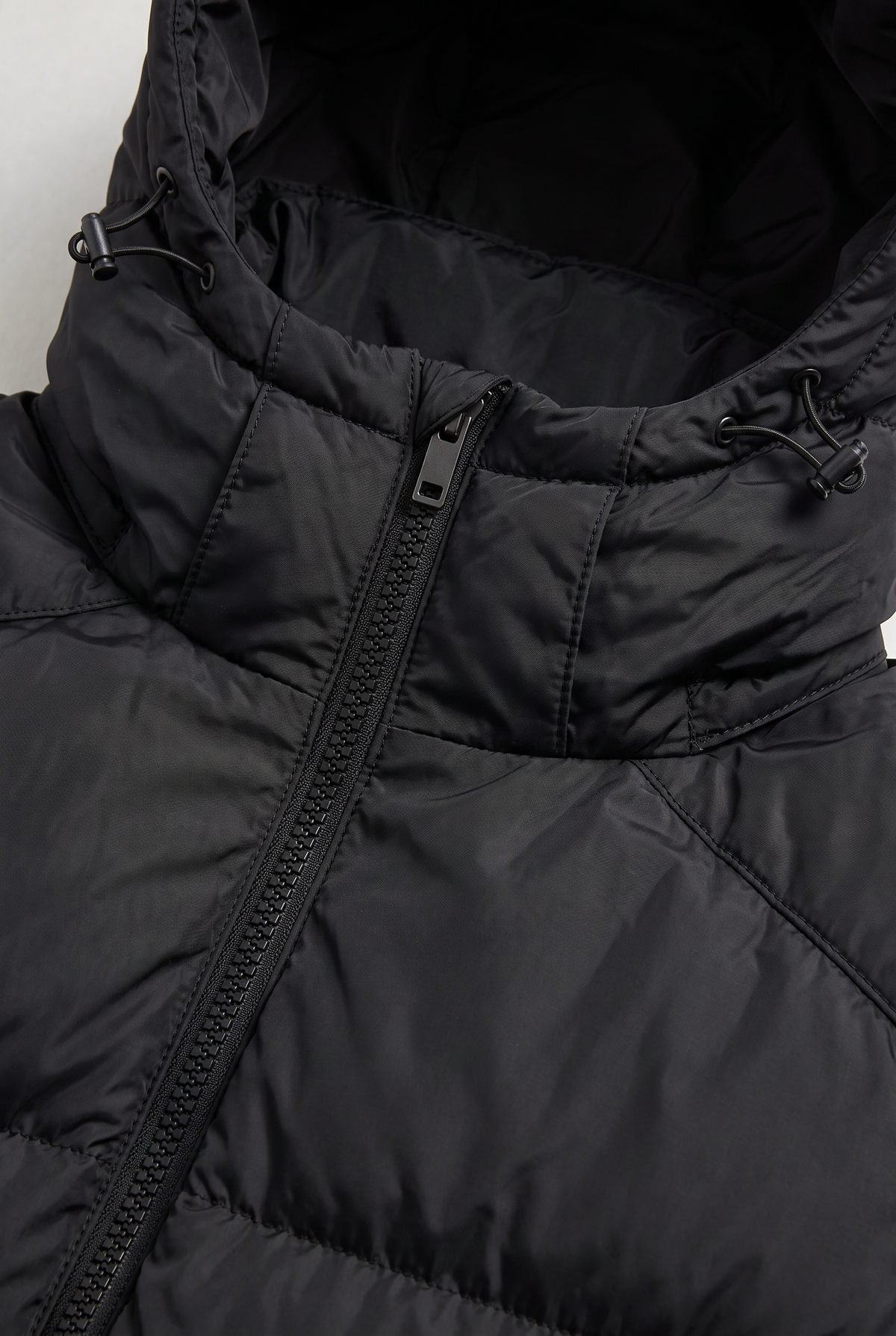 Chaqueta Acolchada con Capucha para Hombre, Cierre de Cremallera