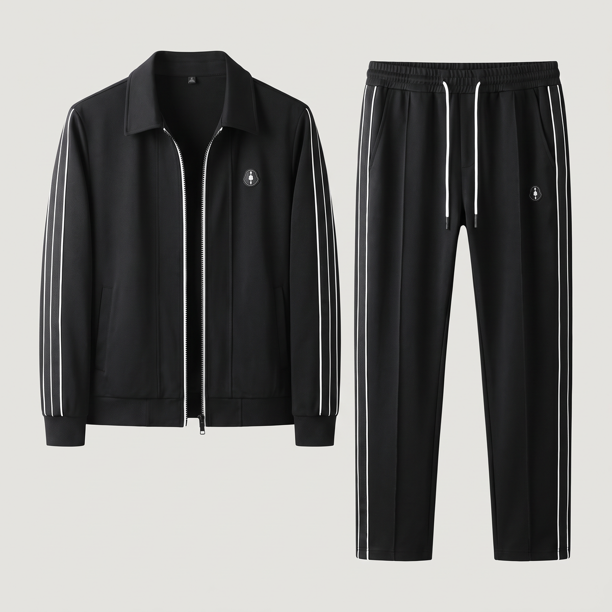 Men's Full-Zip Tracksuit Set - Jacket and Jogger Pants