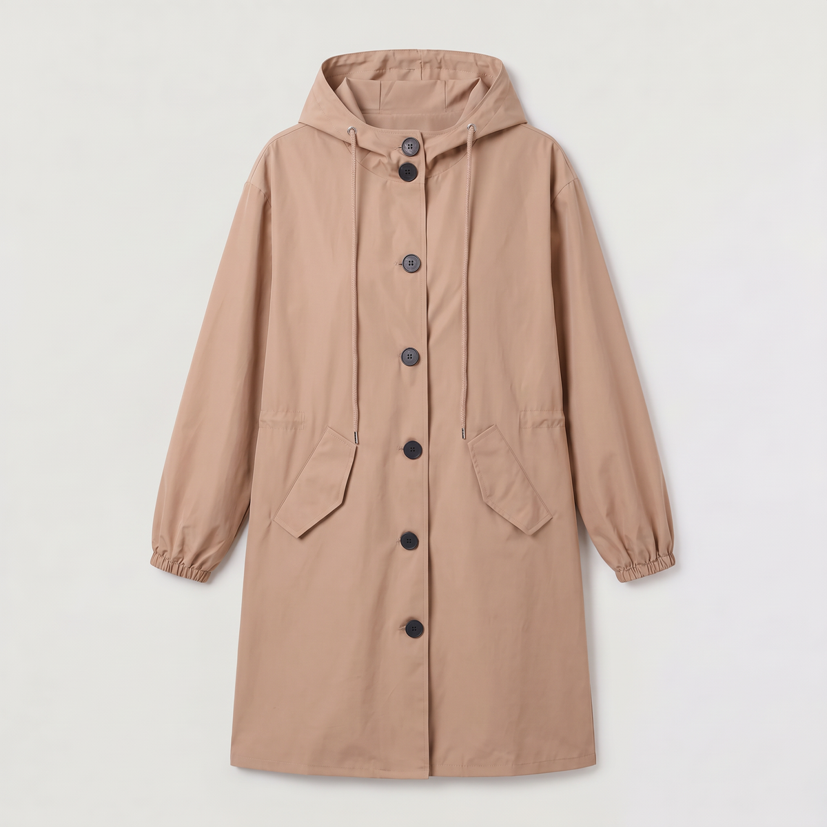 Women's Long Waterproof Hooded Raincoat - Plus Sizes to 5XL