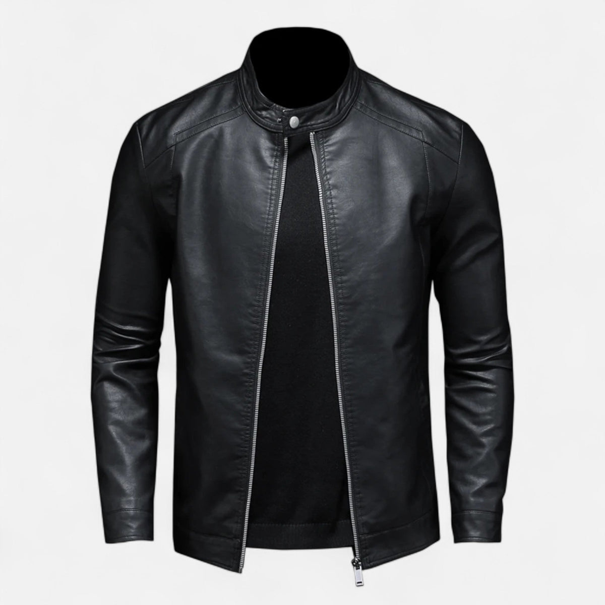 Chaqueta Biker Hombre de Cuero Sintético