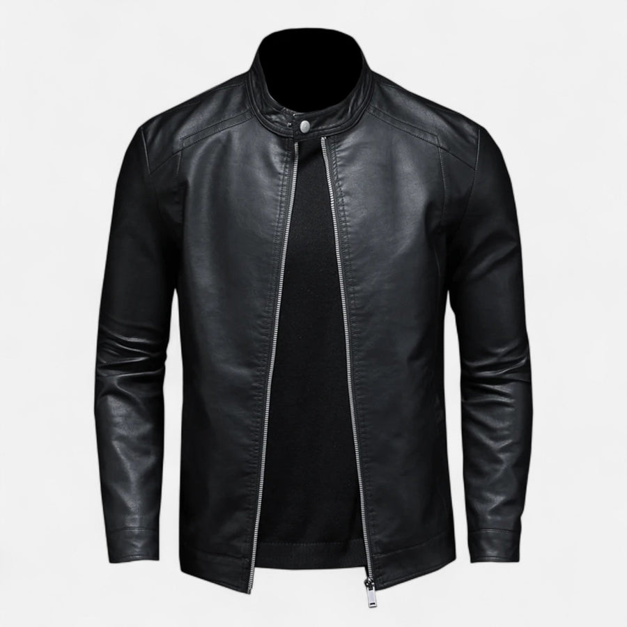 Chaqueta Biker Hombre de Cuero Sintético