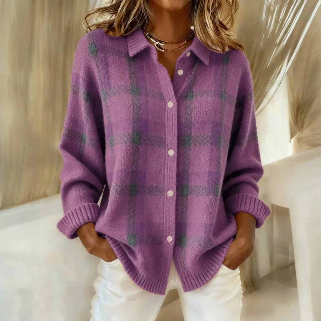 Cárdigan Mujer Oversize de Punto Grueso con Botones