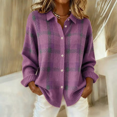 Cárdigan Mujer Oversize de Punto Grueso con Botones