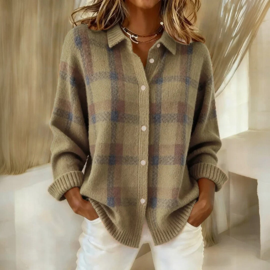 Cárdigan Mujer Oversize de Punto Grueso con Botones