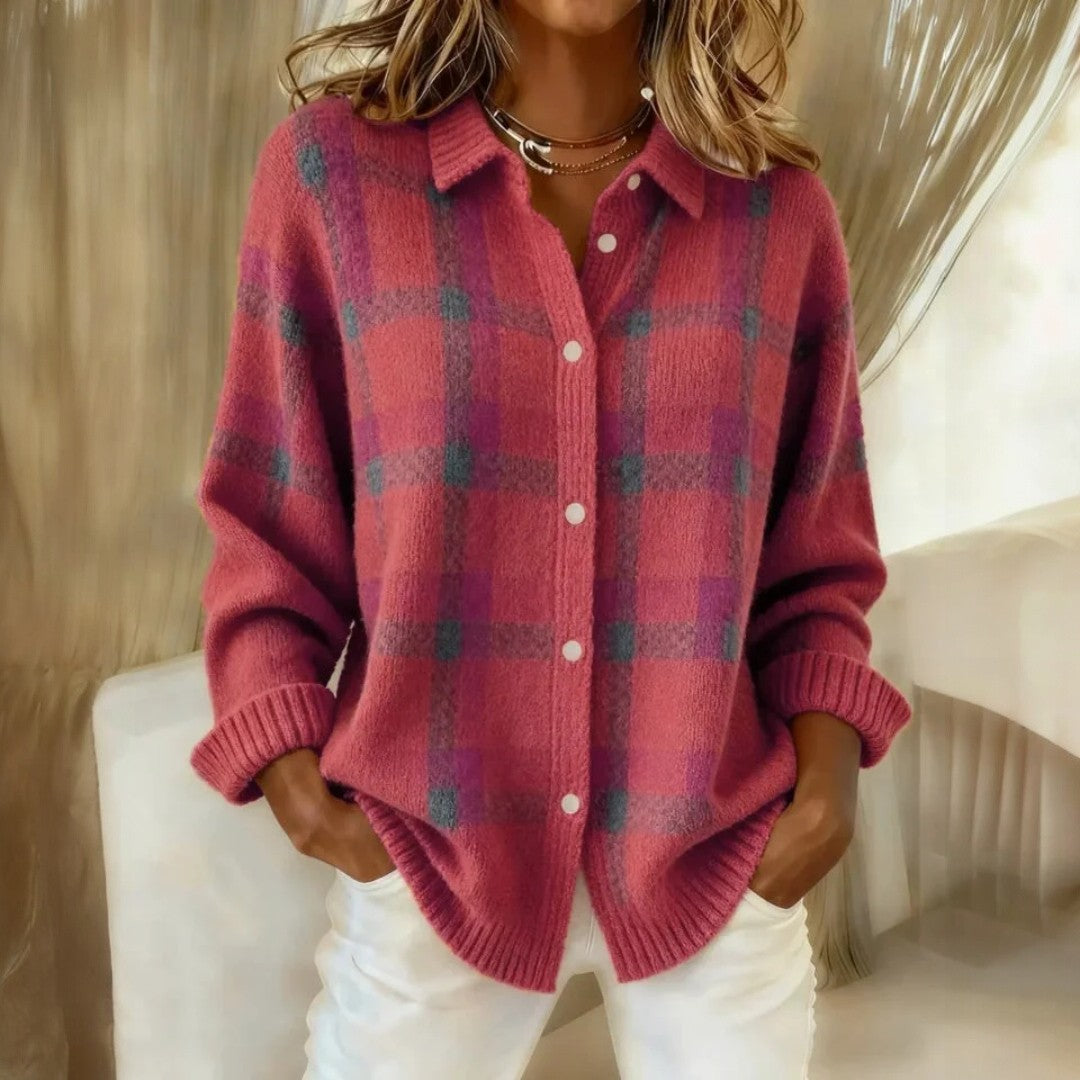 Cárdigan Mujer Oversize de Punto Grueso con Botones