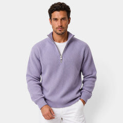 Men's Slim Fit Corduroy Zip-Up Sweater