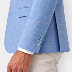 Men's Windowpane Check Slim Fit Blazer