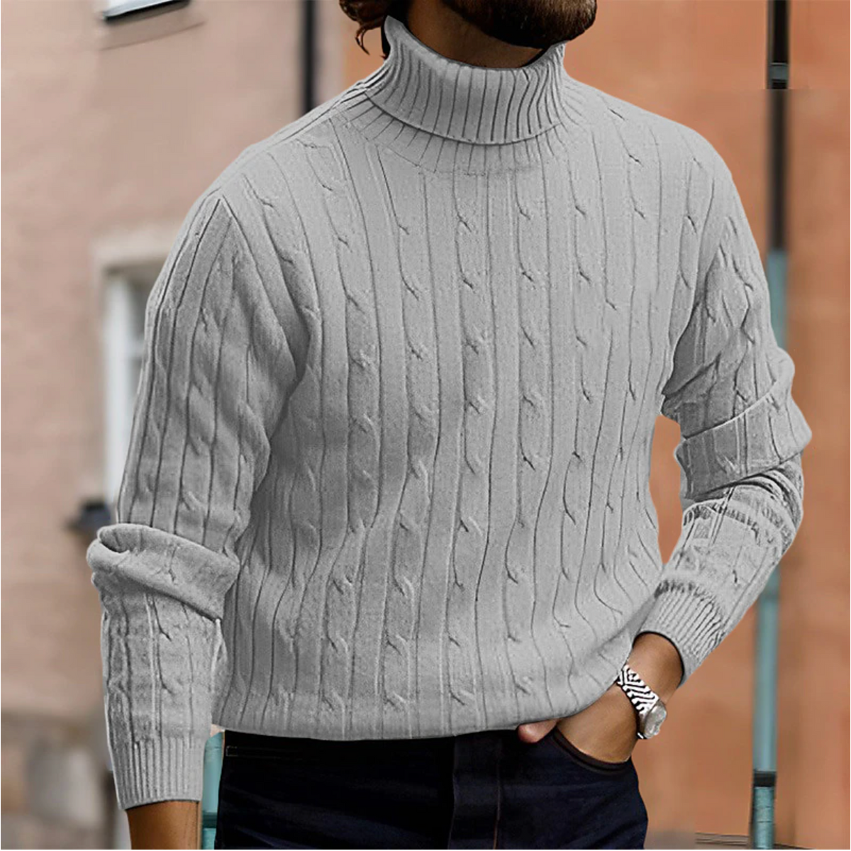 Jersey de Cuello Alto Hombre Slim Fit