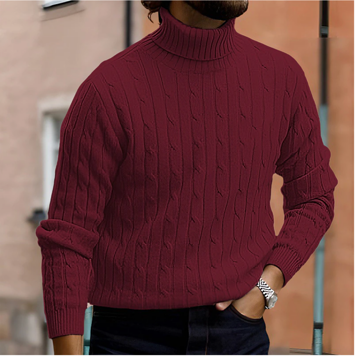 Jersey de Cuello Alto Hombre Slim Fit
