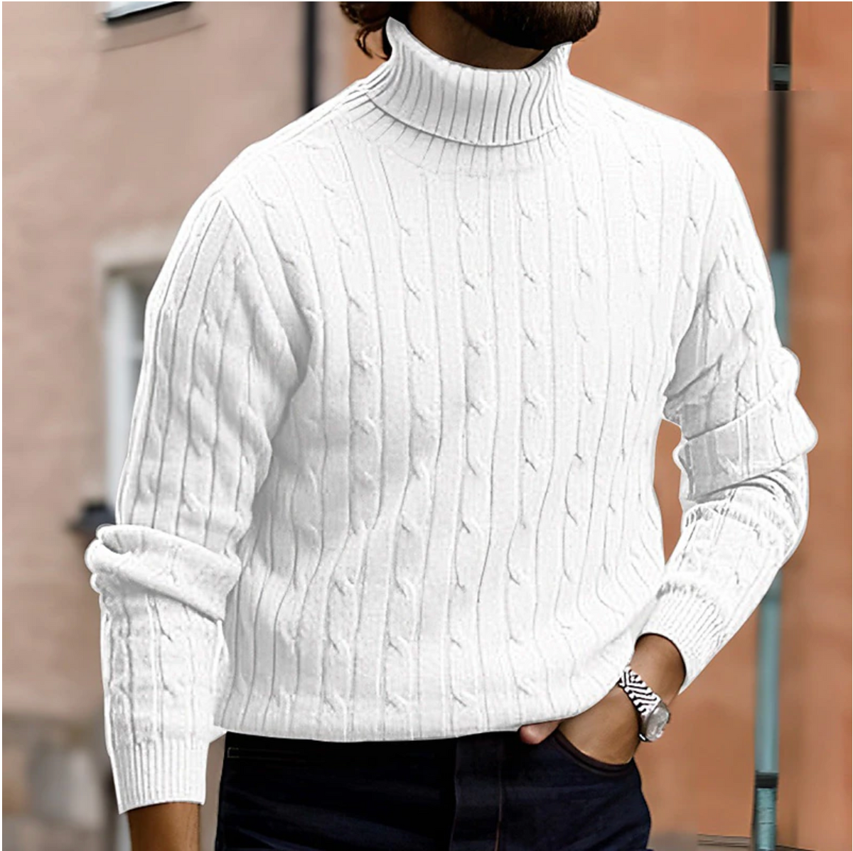 Jersey de Cuello Alto Hombre Slim Fit
