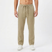 Pantalón Hombre Lino con Cintura Elástica Casual Verano