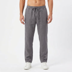 Pantalón Hombre Lino con Cintura Elástica Casual Verano