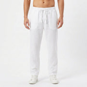 Pantalón Hombre Lino con Cintura Elástica Casual Verano
