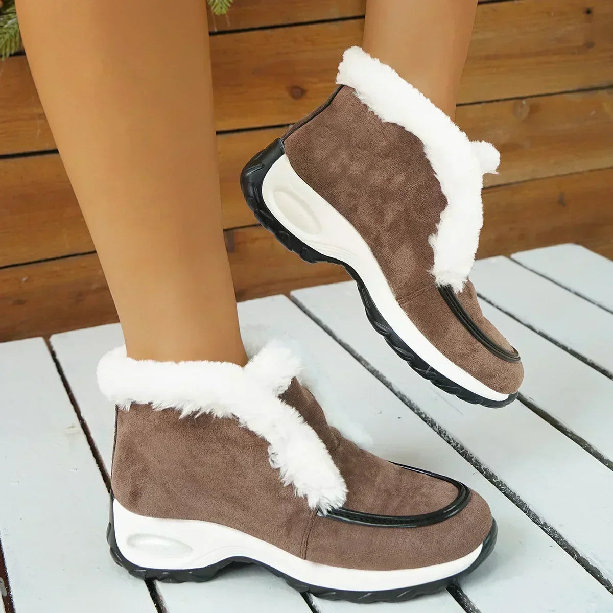 Women's Cushioned Platform Ankle Boots - Padded Booties