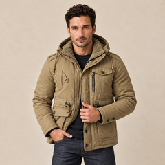 Men's Hooded Winter Utility Jacket - Warm Field Coat