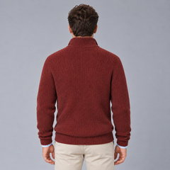 Men's 100% Cashmere Half-Zip Sweater - Mock Neck Pullover