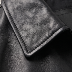 Chaqueta Hombre Efecto Piel Cremallera Corte Regular