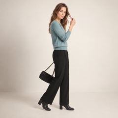 Jersey de Cashmere Mujer con Cuello Pico