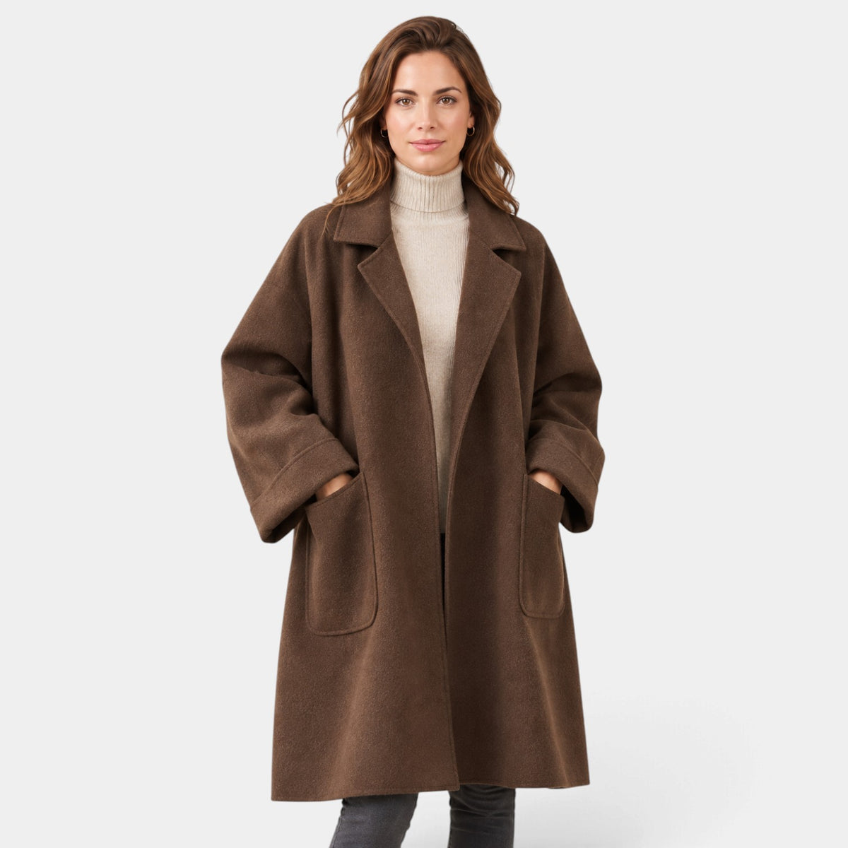 Abrigo Largo de Lana Suave para Mujer