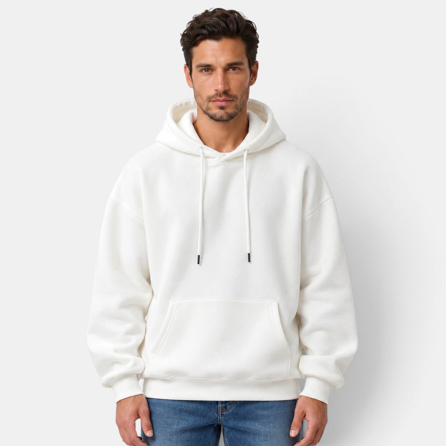 Men's Oversized Velvet Hoodie - Pullover Hooded Sweatshirt