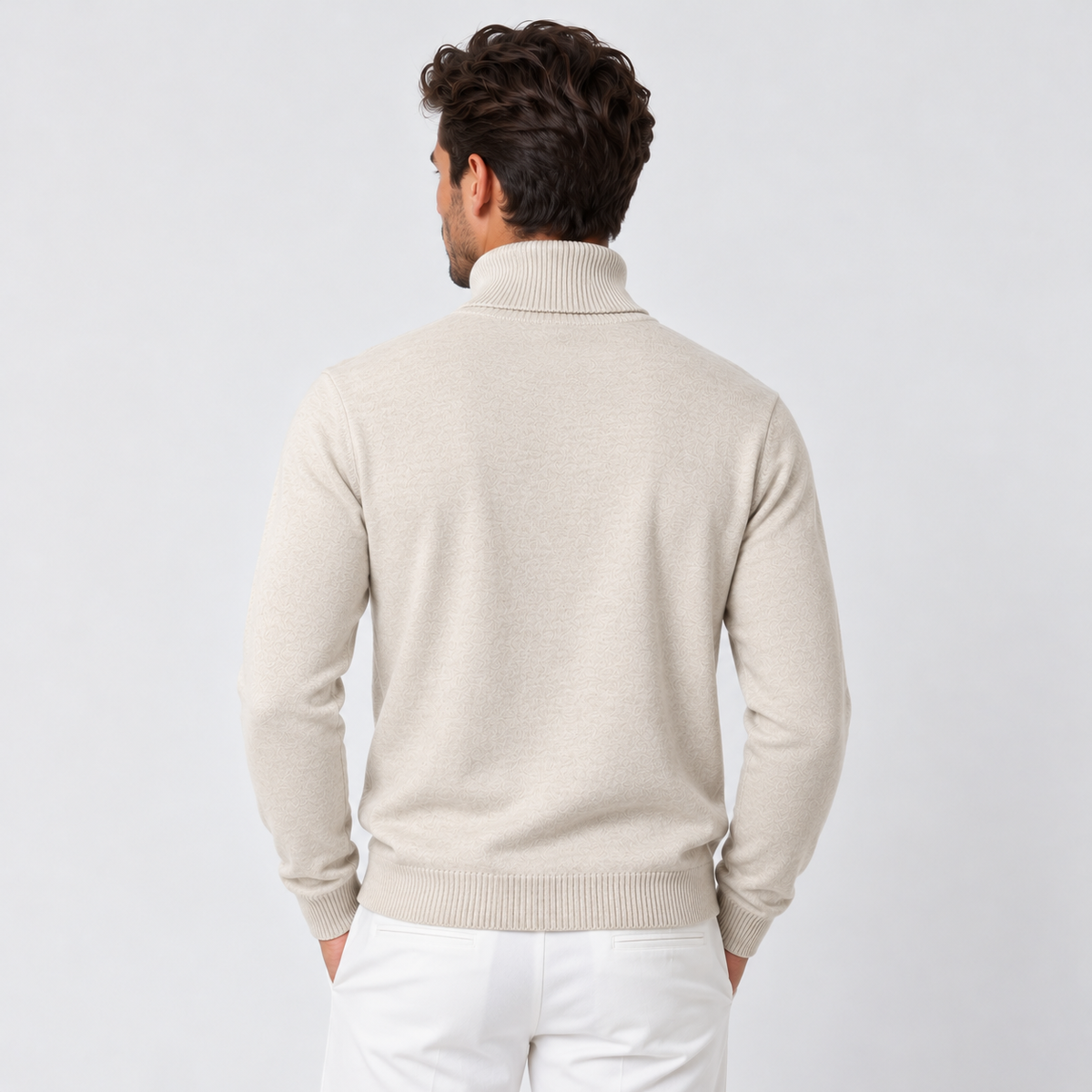 Men's Slim Fit Turtleneck Sweater - Fitted Knit Pullover