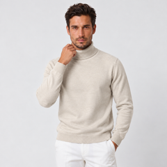 Men's Slim Fit Turtleneck Sweater - Fitted Knit Pullover