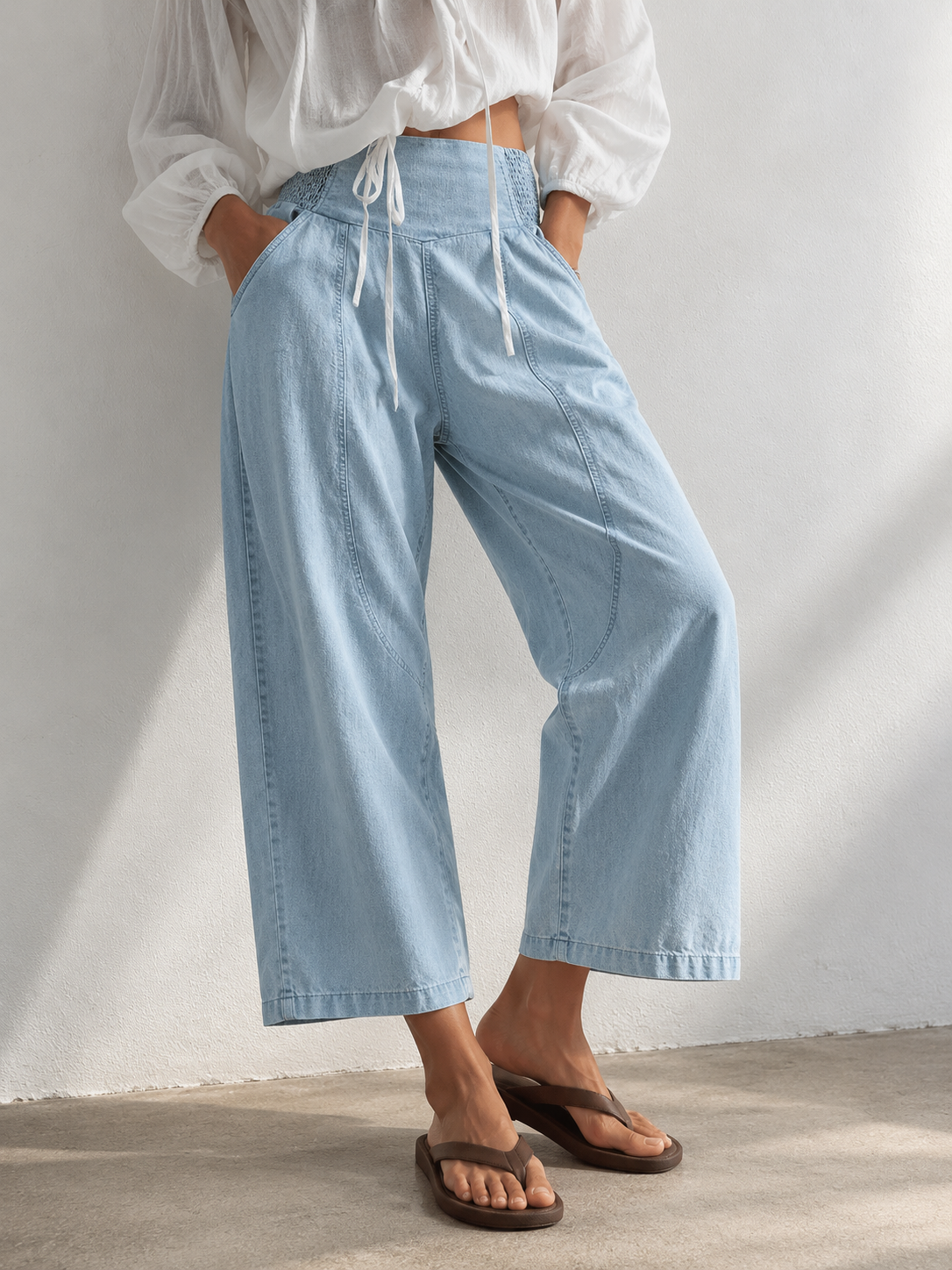Pantalón Mujer Ancho Estilo Harén